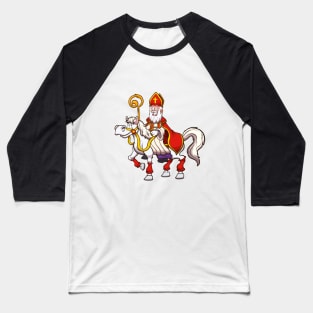 Saint Nicholas On Horse Baseball T-Shirt